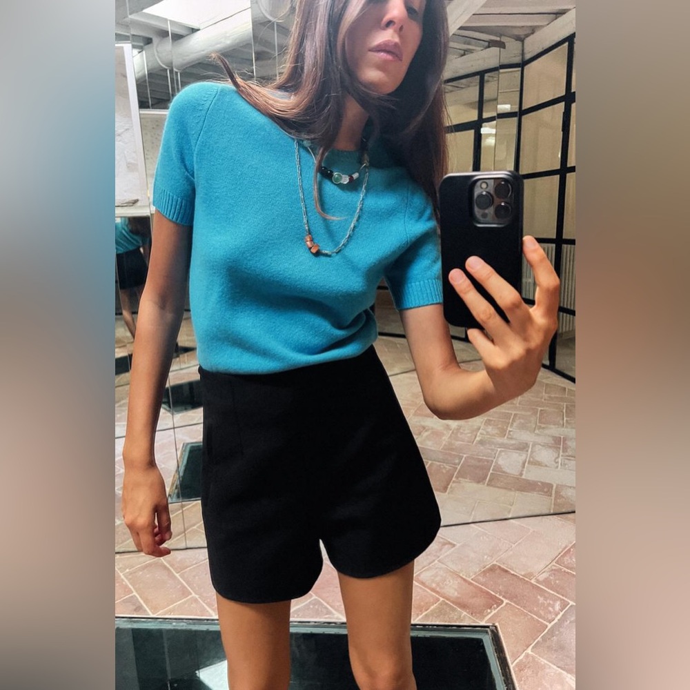 ZARA DOUBLE FABRIC SHORTS WITH A HIGH WAIST